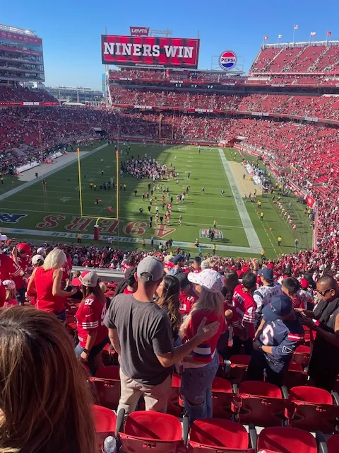 Author photo of SF 49er game win last Sunday