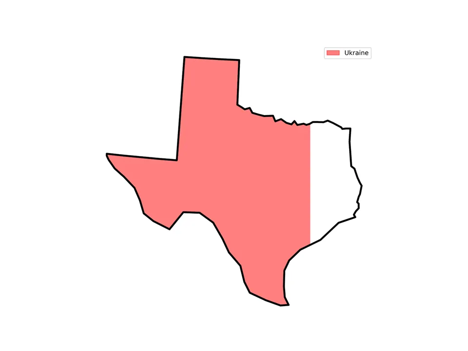 An outline map of Texas partially filled from left to right with a salmon color.