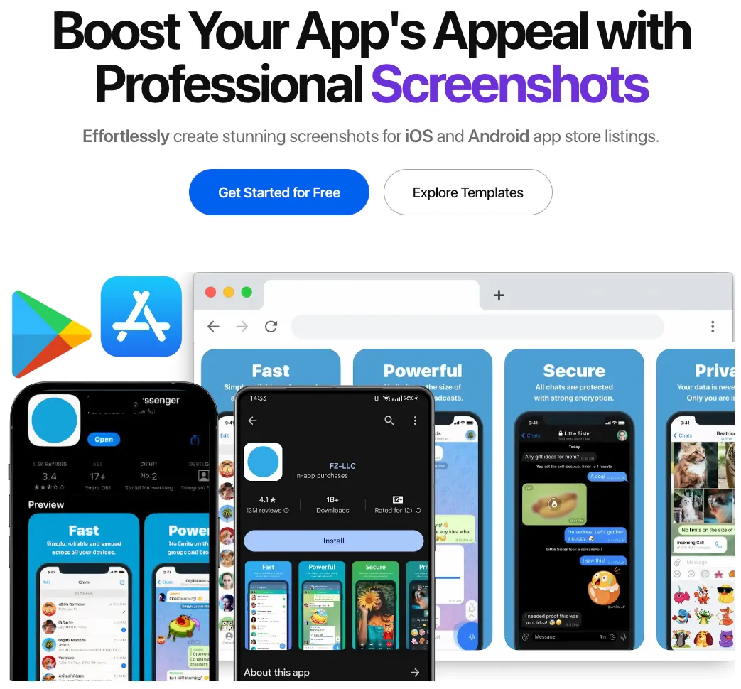 Boost Your App’s Appeal with Professional Screenshots. Effortlessly create stunning screenshots for iOS and Android app store listings.