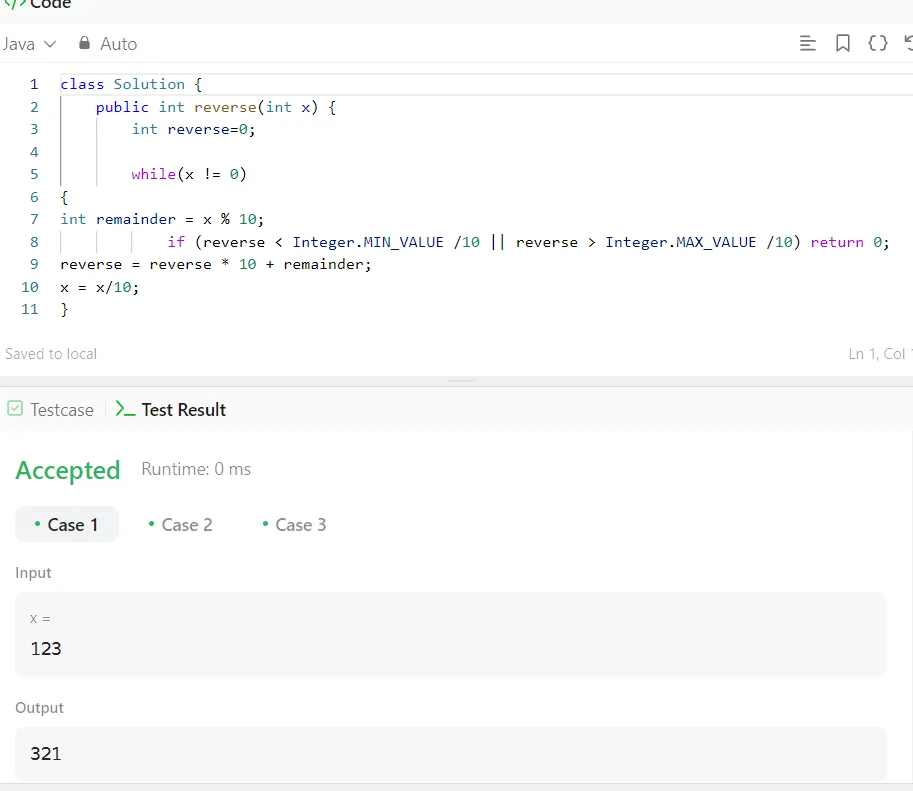 Reverse-Integer LeetCode Problem explained with Java solution