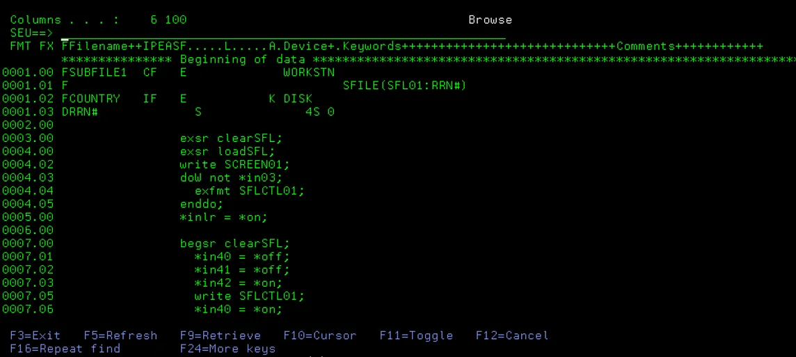 Rpgle coding for Subfile- Part2