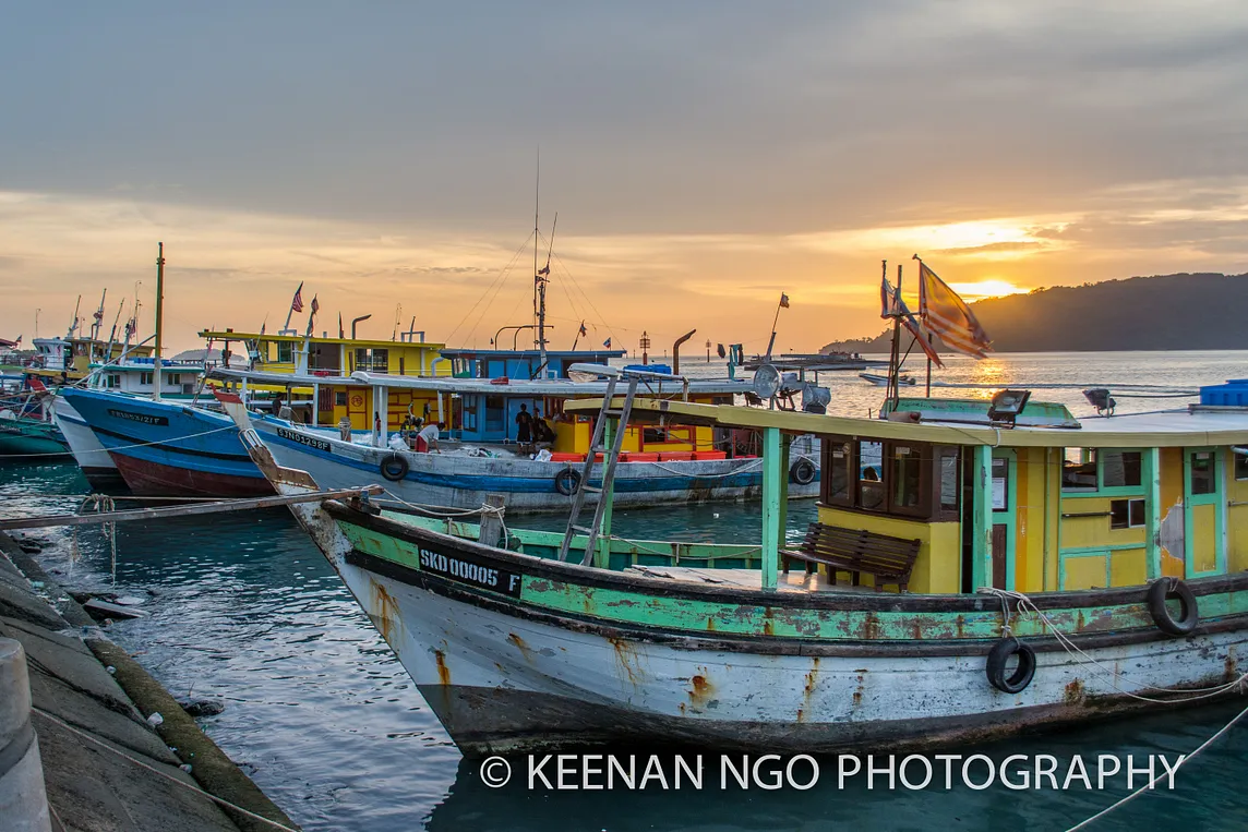 Manukan Island, the sea and the rocks