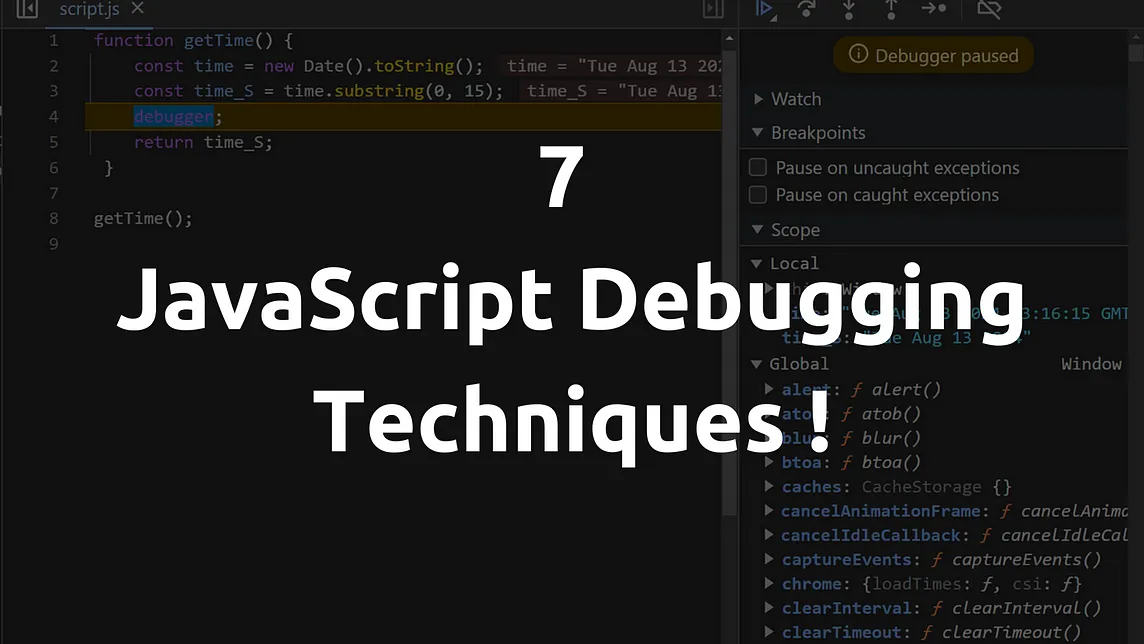 🪲 7 JavaScript Debugging Techniques Every Developer Should Master!