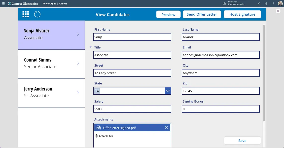 Generating Documents from Power Apps with Adobe PDF Services