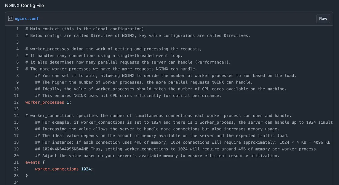 NGINX Configuration file for setting up Robust Server.