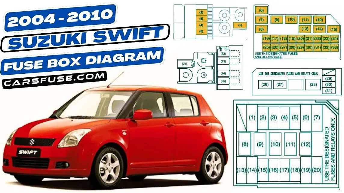 2004–2010 Suzuki Swift Fuse Box Diagram