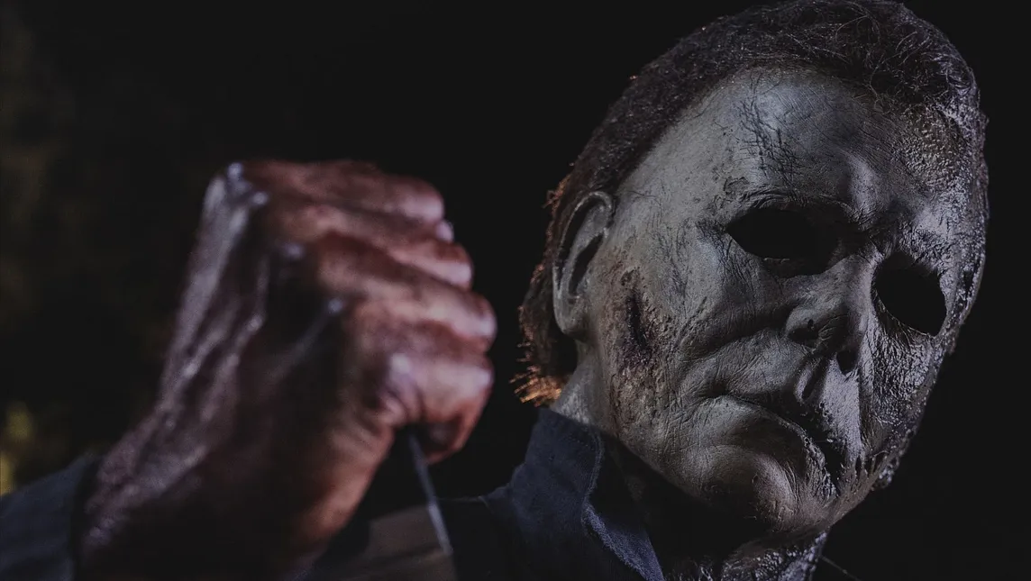 Michael Myers from Halloween Kills, holding a knife