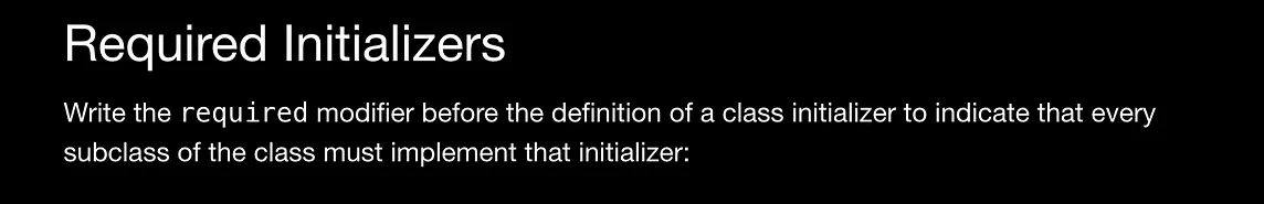 Understanding required init in Swift