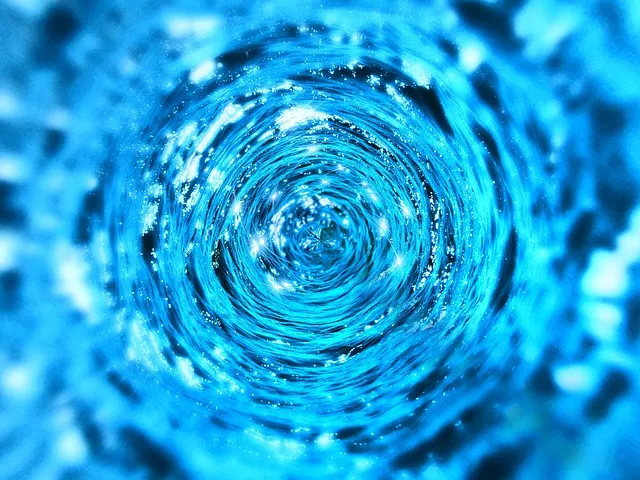 A vivid blue whirlpool to represent the feelings of depression