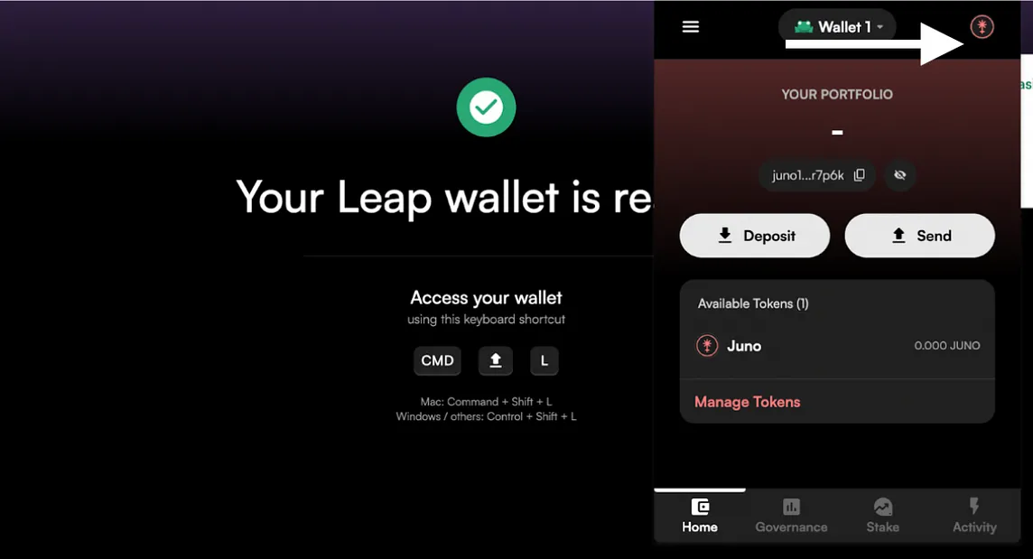 Leap Wallet task walkthrough for the C4E community!