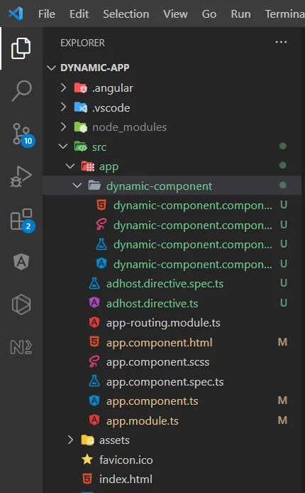 Content projection through dynamic components in angular