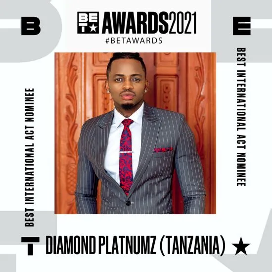 Diamond Platnumz Nominated for Best International Act at the BET Awards 2021