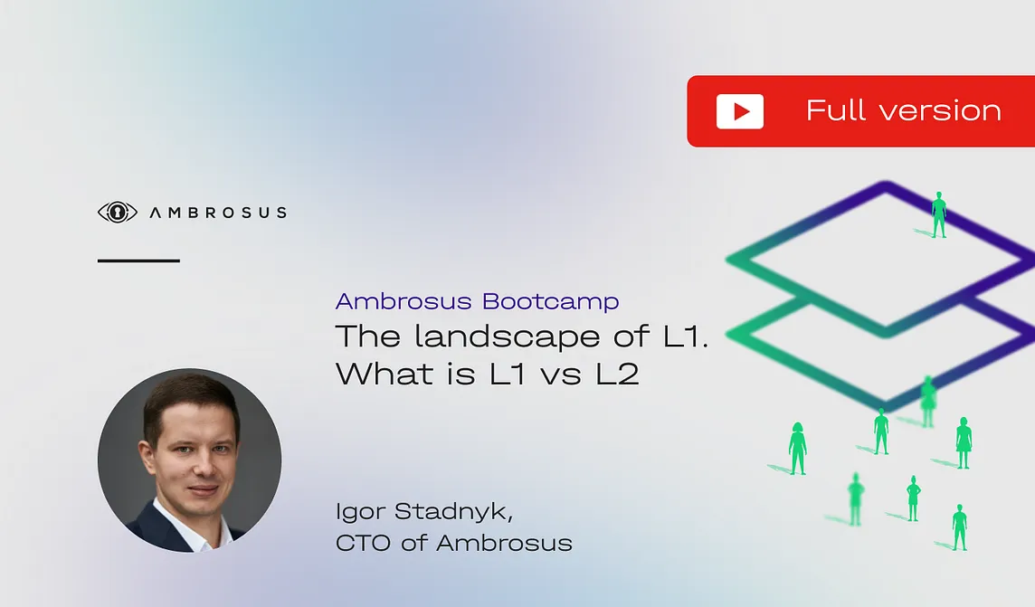 Igor Stadnyk — The Landscape Of L1. What Is L1 vs L2?