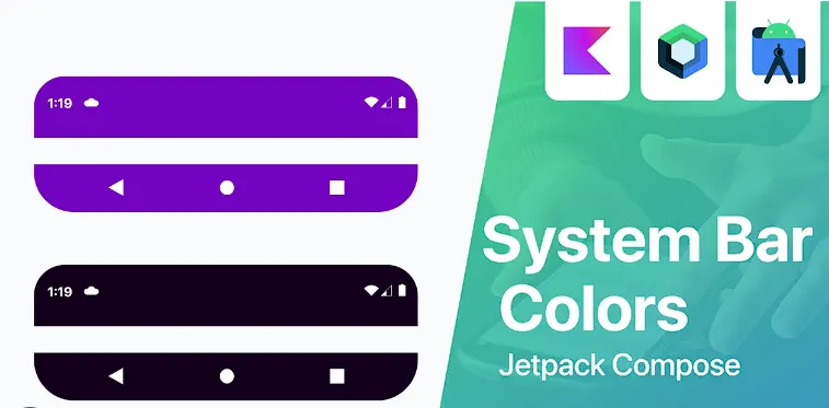 Different ways to change the color of Status bar and Navigation bar in Android Jetpack Compose
