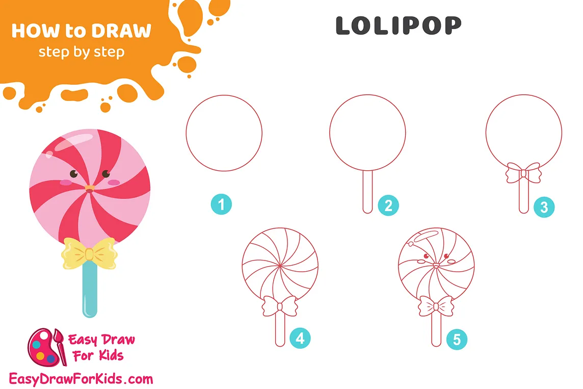 How To Draw A Lollipop Step by Step