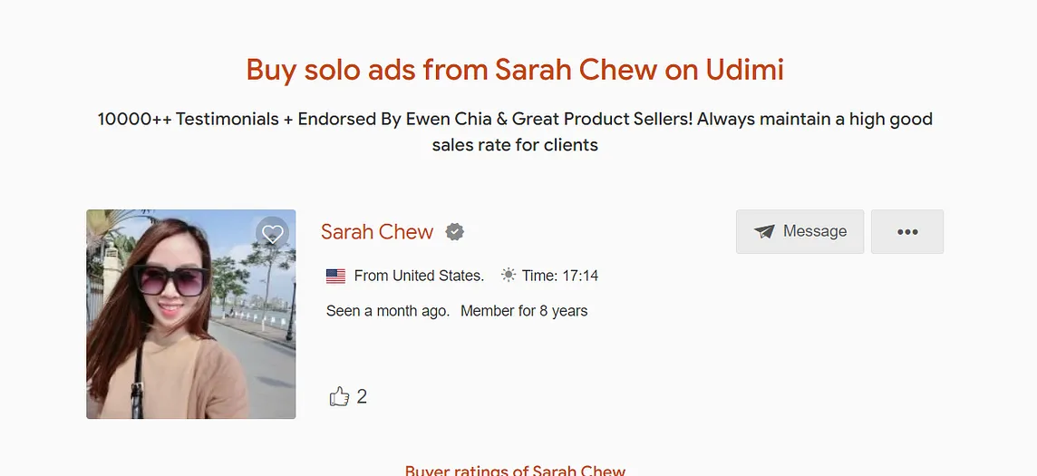 Sarah Chew Solo Ad Review