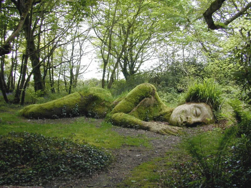 Moss woman at the Lost Gardens of Heligan