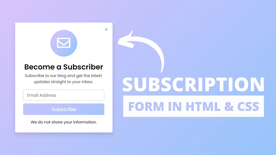 Subscription Form using HTML CSS & PHP | Popup Email Subscription Box in PHP