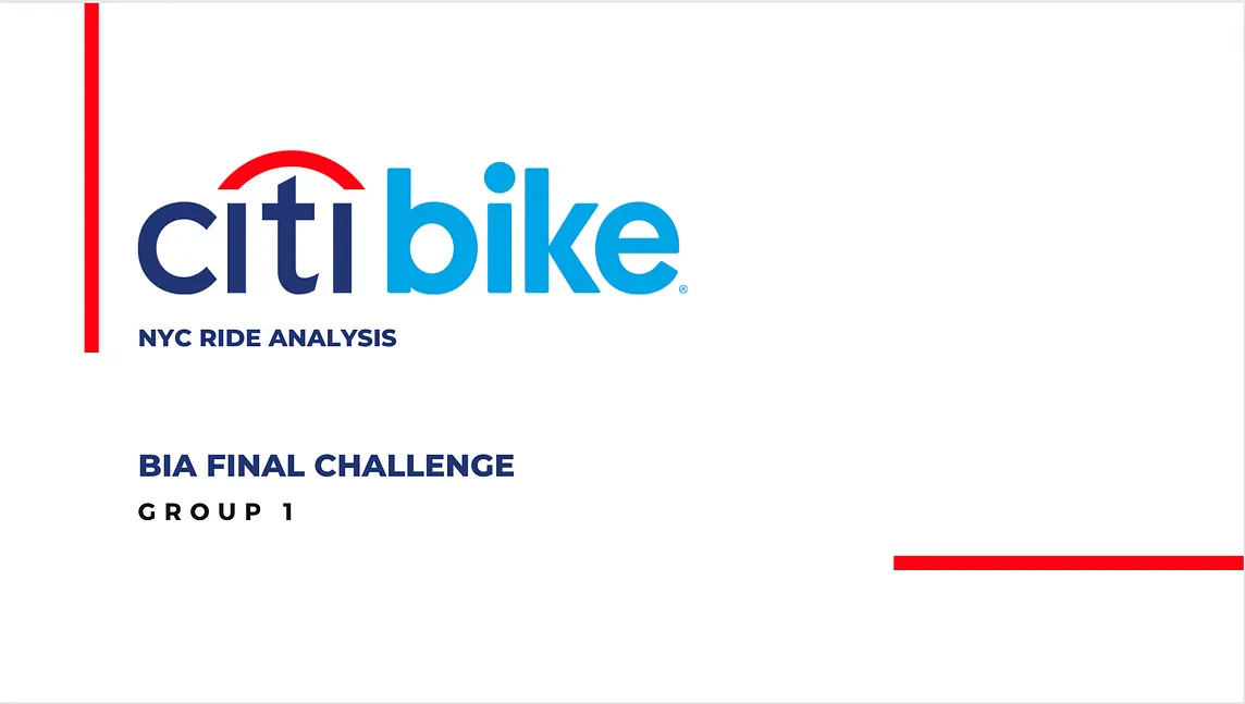 Citi Bike Dashboard — BIA Case Study