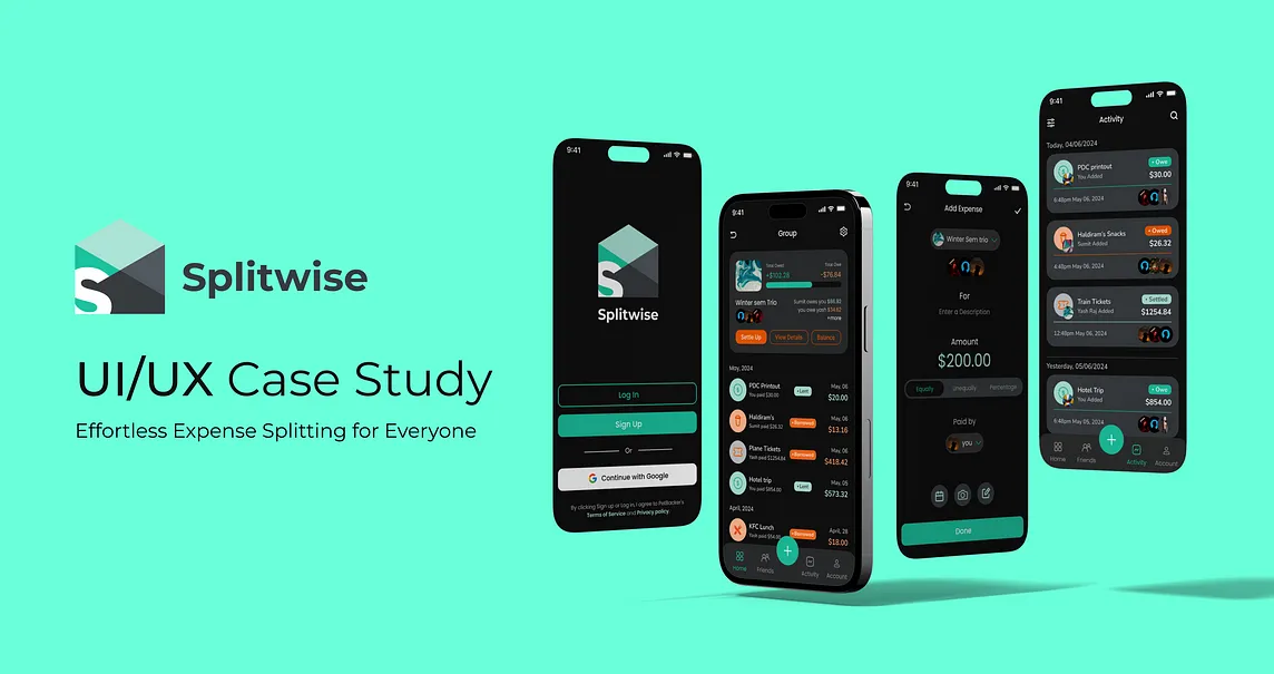 UI/UX Case Study: Splitwise -Redefining Expense Management: A Seamless Design Journey