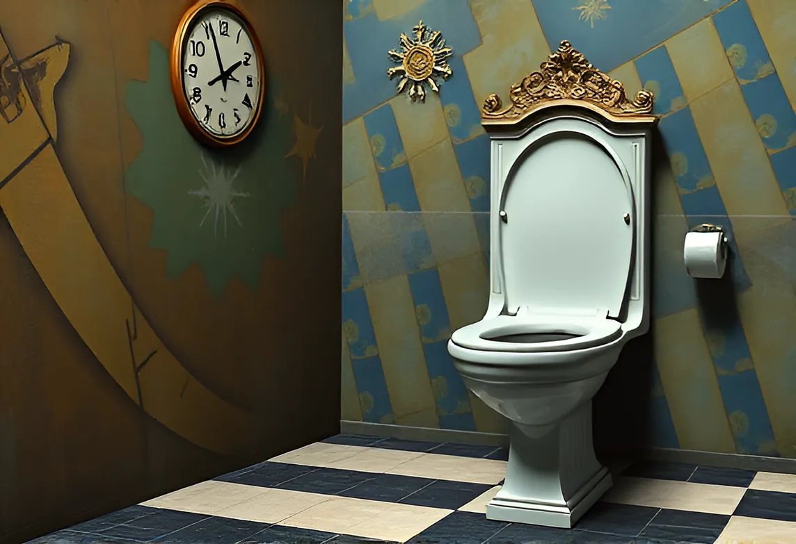 A fancy toilet with a clock on the wall next to it