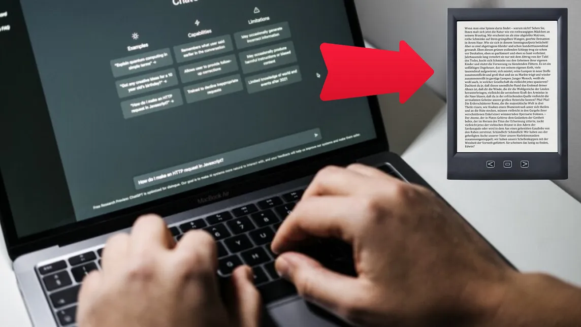 person using ChatGPT to write an eBook