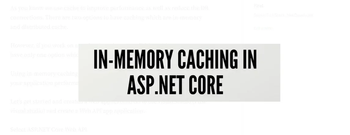 Elevating Performance: In-Memory Caching in ASP.NET Core