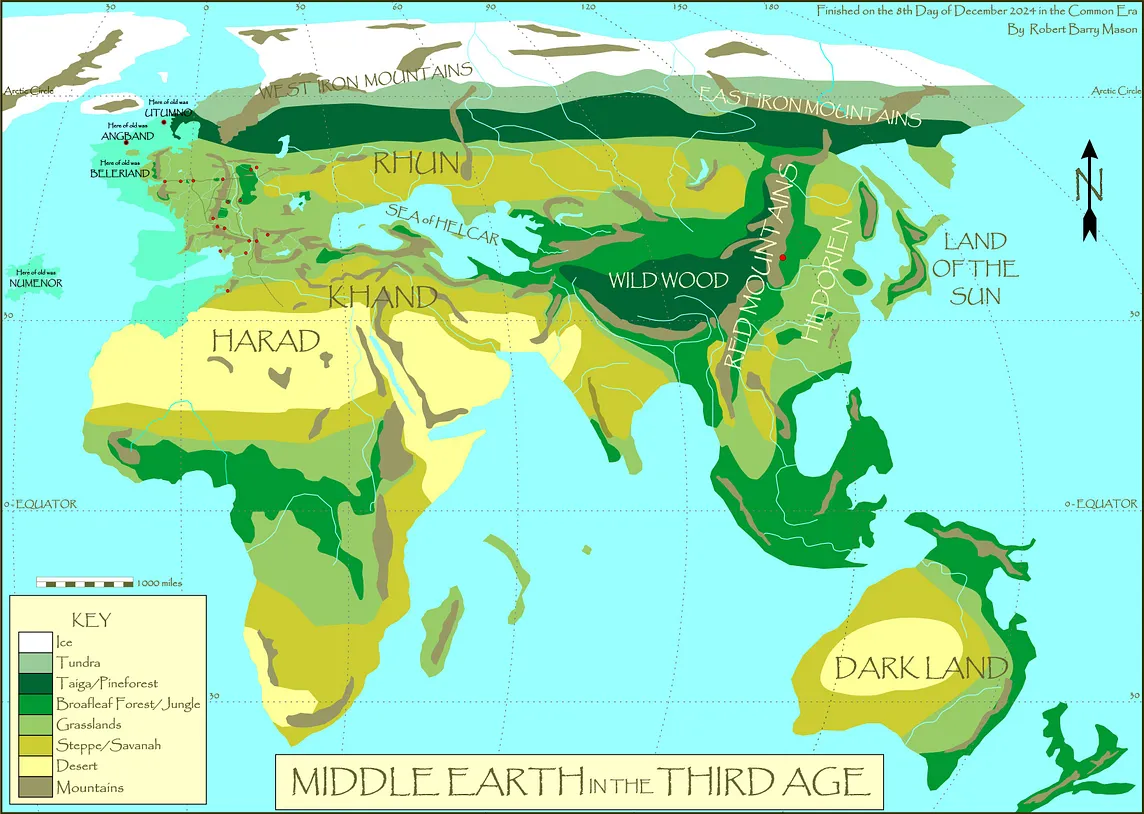 A Map of Middle Earth in the Third Age