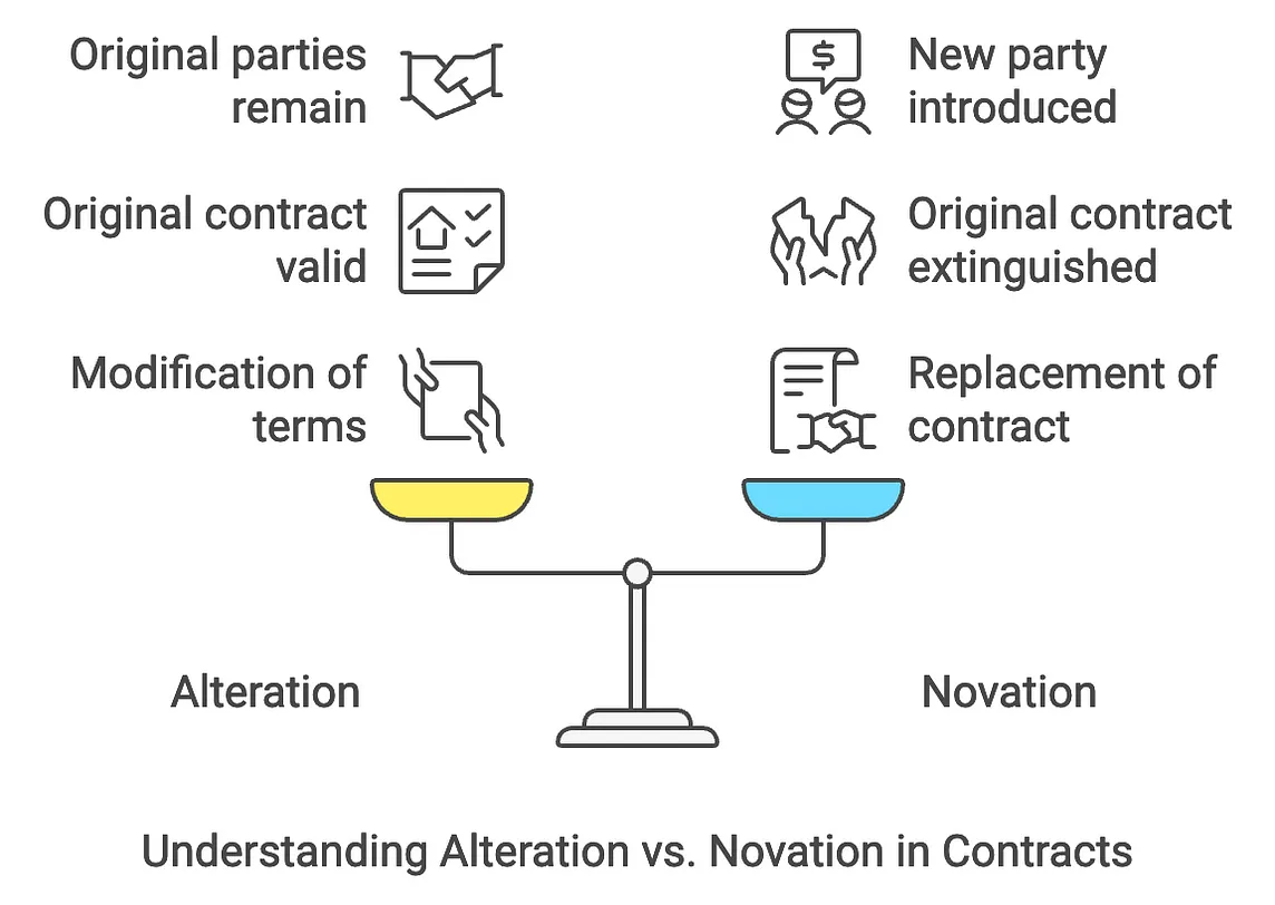 Business Law: Alteration vs. Novation in Contracts 📜