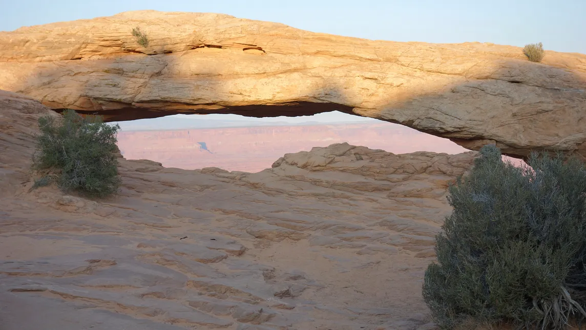 A stunning arch in Canyonlands National Park. Travel, tourism vacation, National Parks, desert, Colorado River