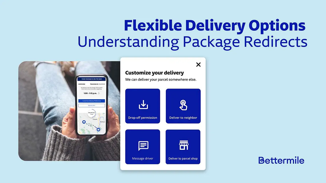 Package Tracking Mobile Screen with Icons for Delivery Options