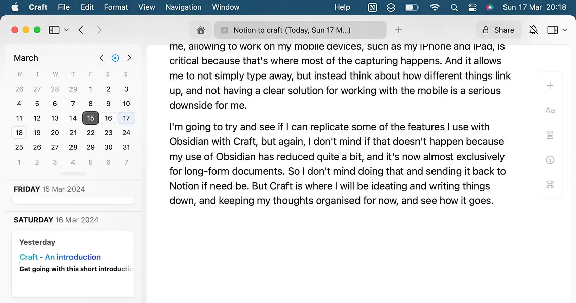 From Apple Notes to Notion to Obsidian to Craft