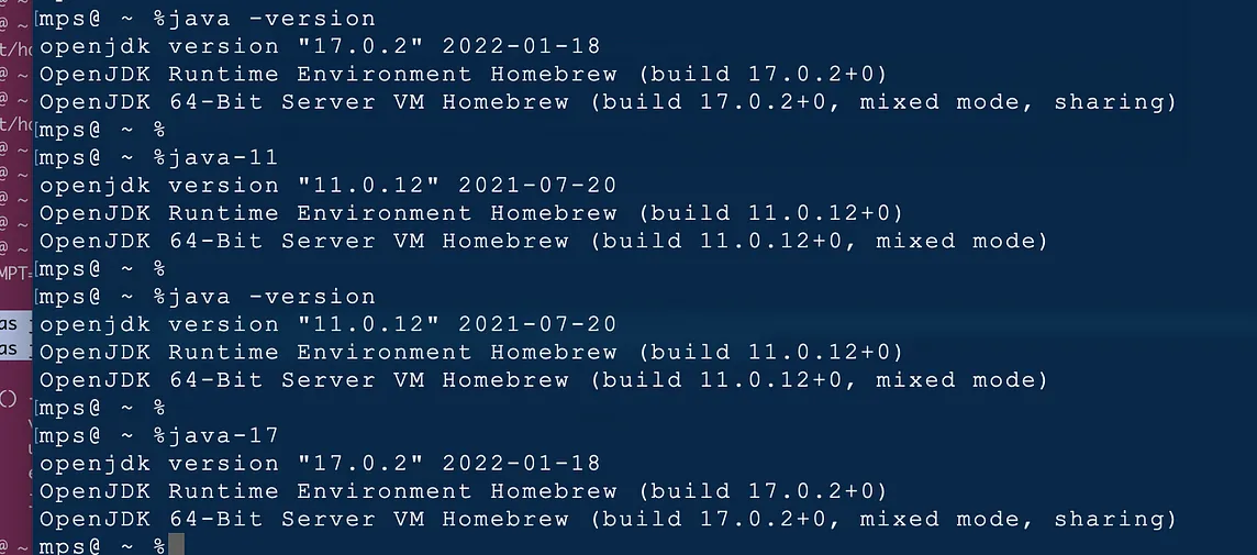 Installing many JDK on macOS using Homebrew ad openjdk