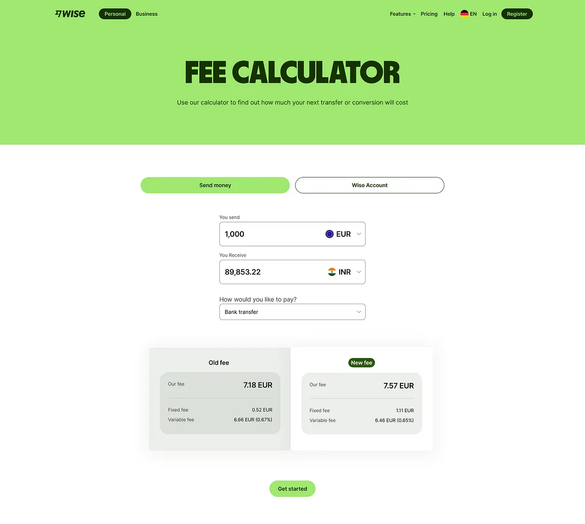 How to understand changes in Remittance fees when sending to INR using Wise?