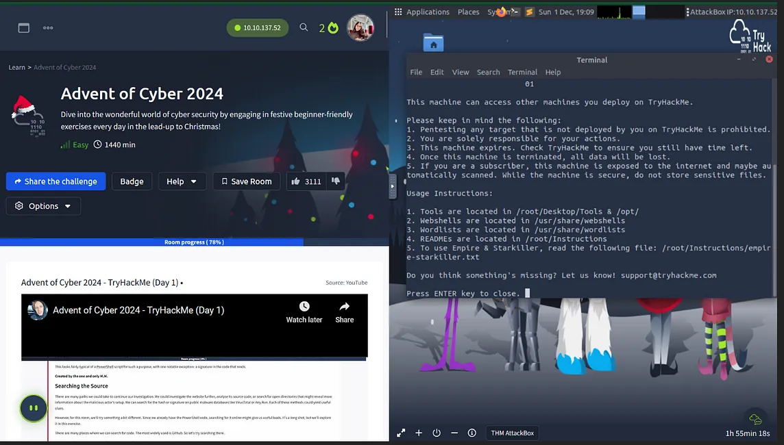 Advent of Cyber 2024 [ Day 1 ] Writeup with Answers | TryHackMe Walkthrough