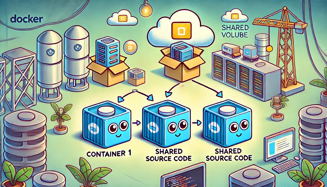 Sharing Source Code Across Multiple Containers with a Single Volume in Production