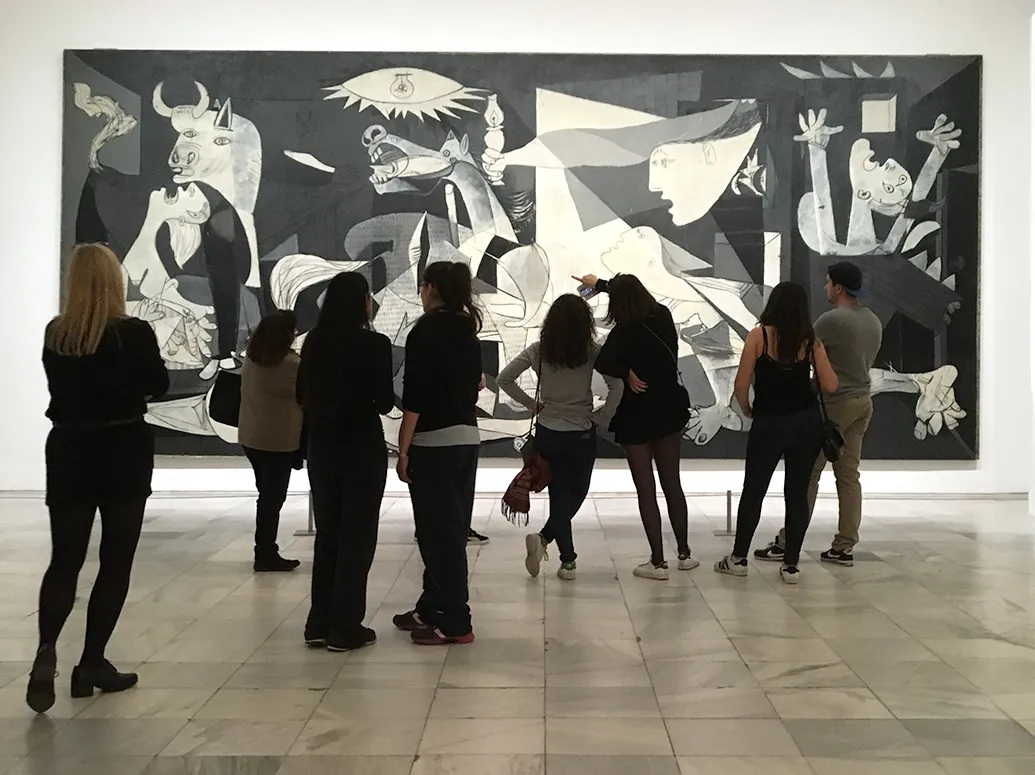 Patrons admiring Guernica