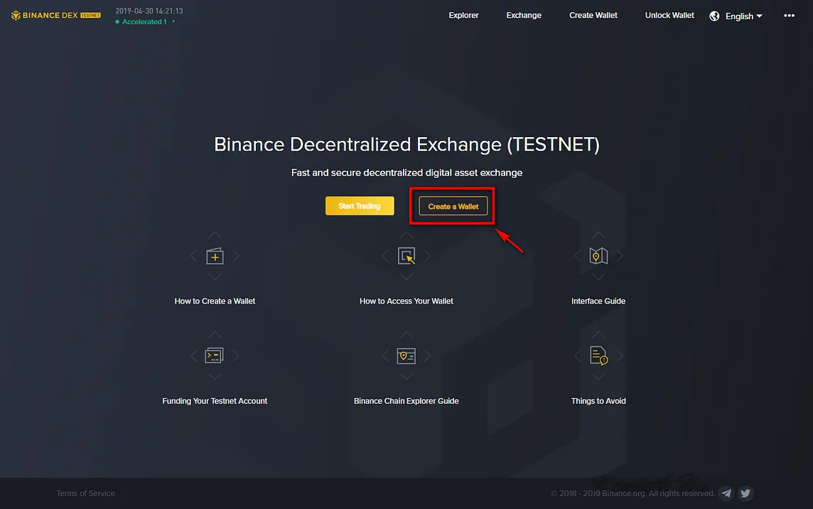 Binance blockchain — Create your wallet on Binance Blockchain