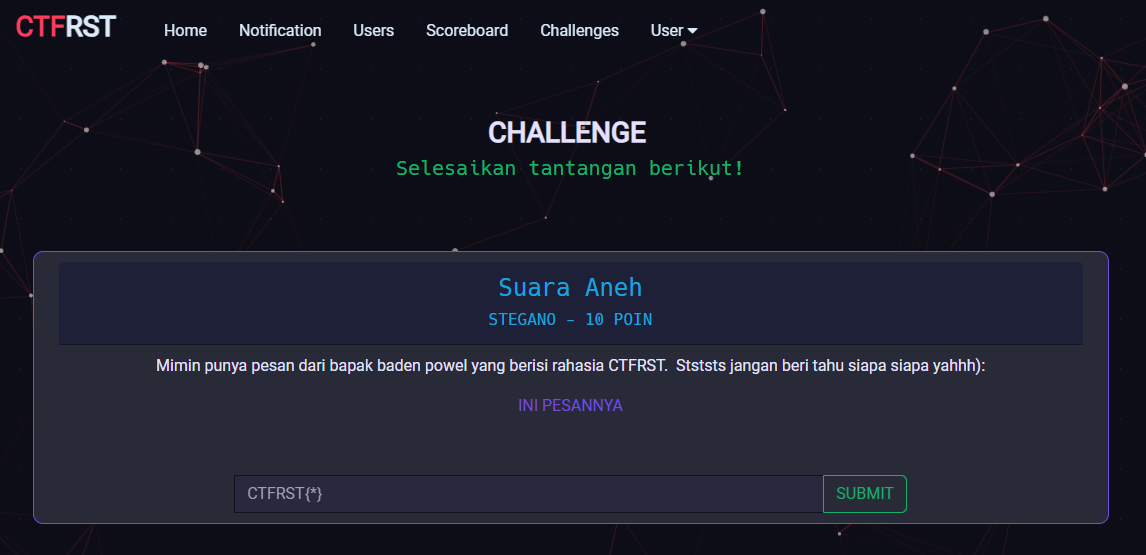Suara Aneh | WriteUp CTFRST Rajawali CTF | By WanZKey