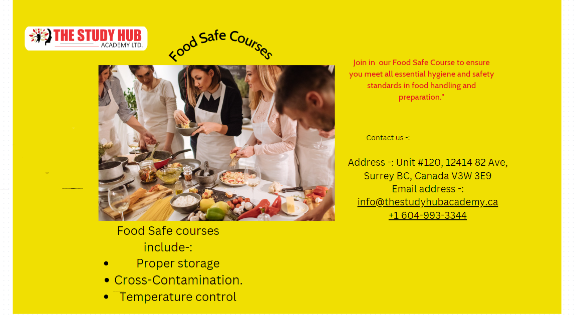 Food Safe course Surrey. The culinary sector (SEM) Metadata for… by The Study Hub Academy