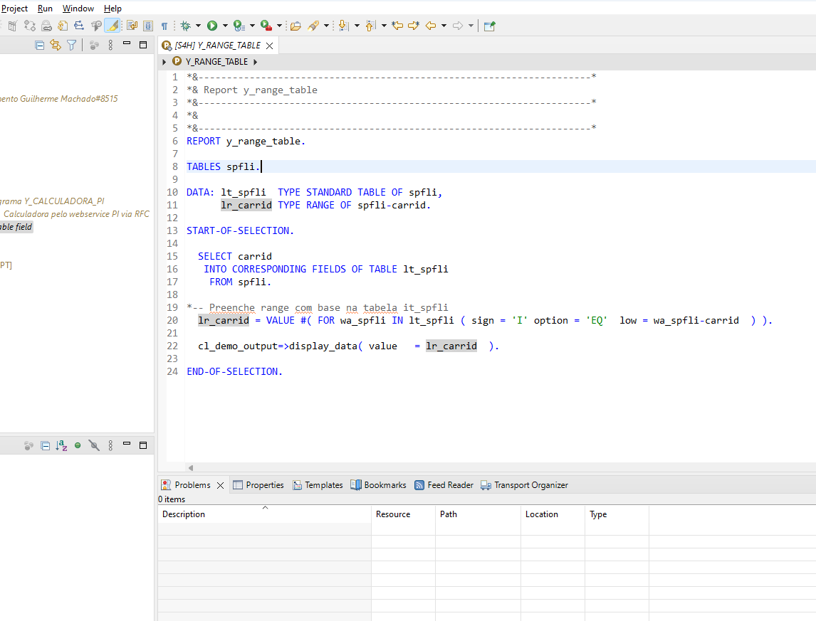 SAP ABAP S4 Criar ranges dinamicos com Tabelas Internas by Guilherme