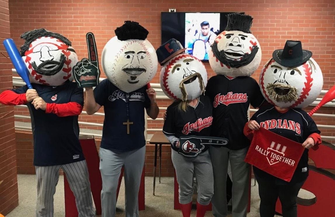 Halloween was the perfect opportunity for a re-creation of Cleveland Indians #MiniTeamCLE2017