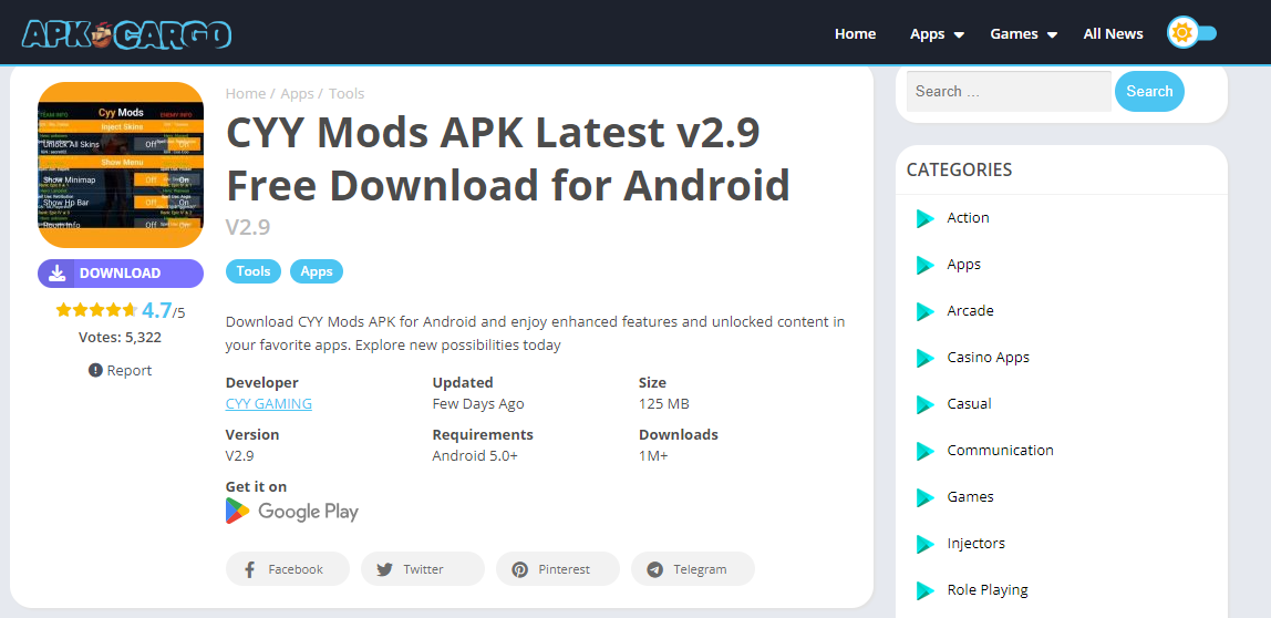 CYY Mods APK Latest v2 9 Free Download for Android by Jhokeazam May