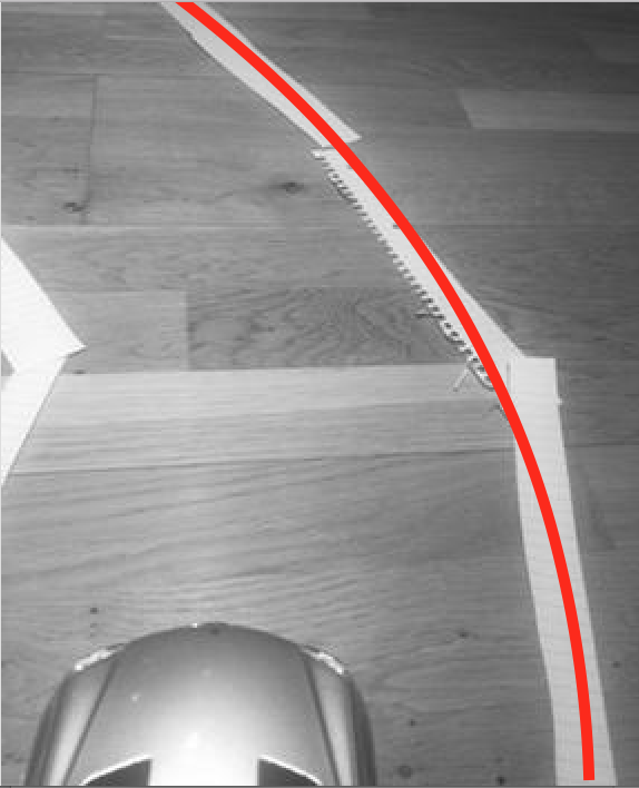 Diagram showing curve fitting on the track as alternative data input