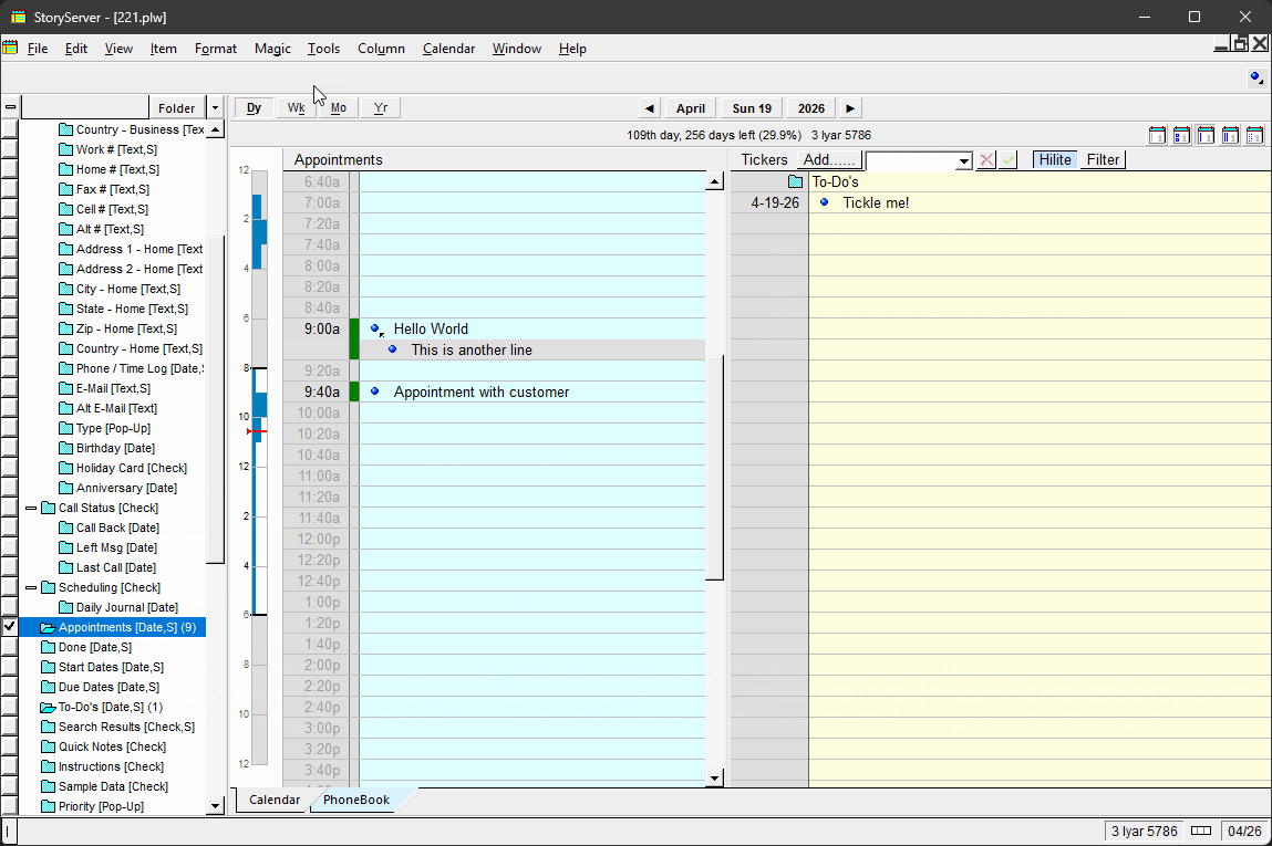 Story Server v2.0 — Calendar View