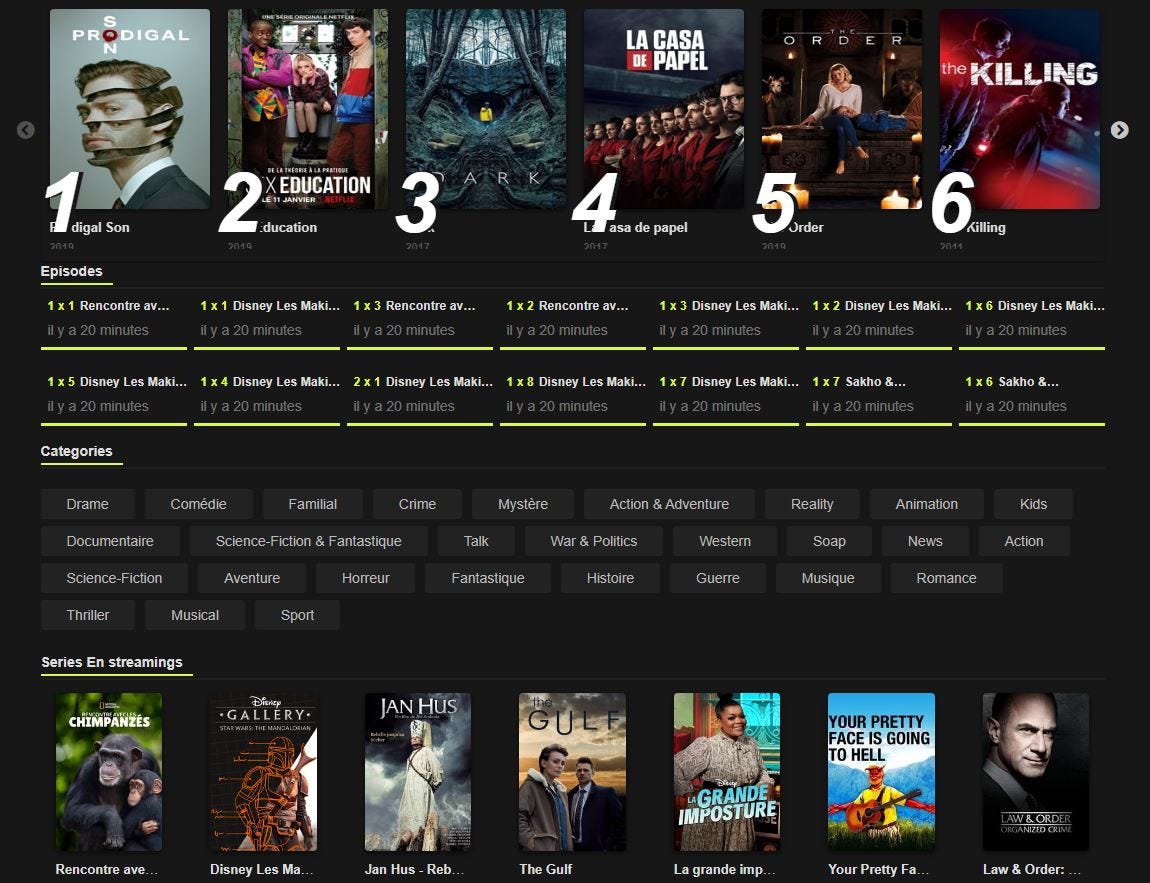 Plateforme paradis des fans des Séries Télévisées en streaming full hd