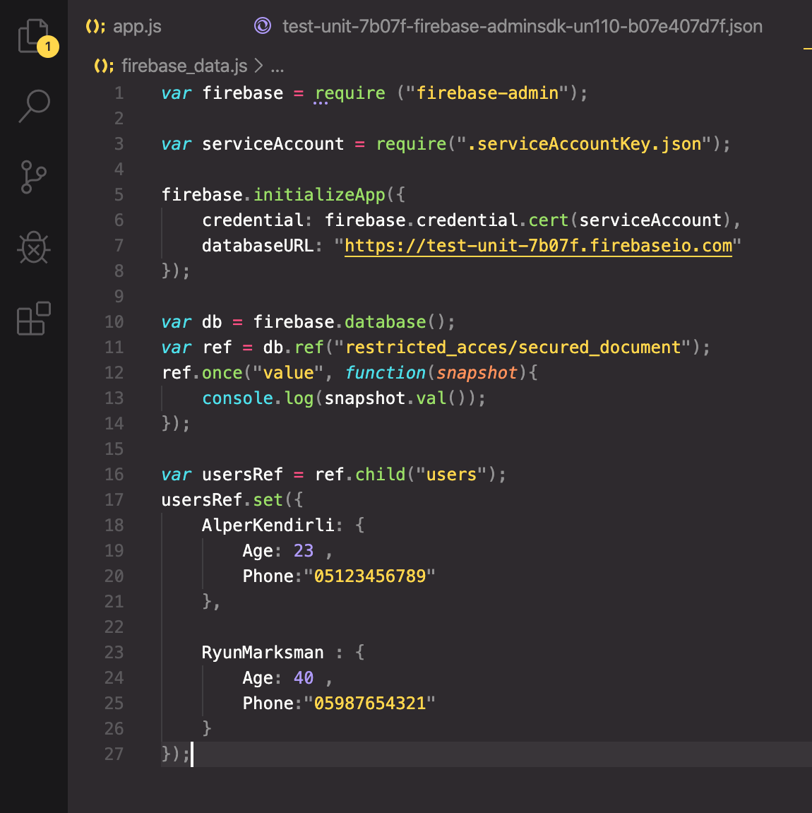 Creating a new data on firebase with node.js | by Alper Kendirli | Medium