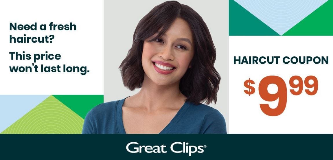 $9.99 Great Clips Coupons Online Printable 2024 | by Promo Code 2024 ...