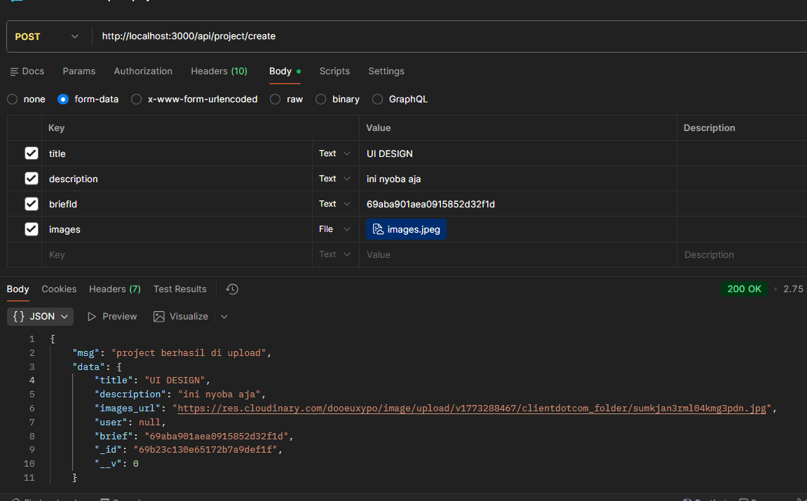 Configurasi Multer dan Cloudinary di Express js